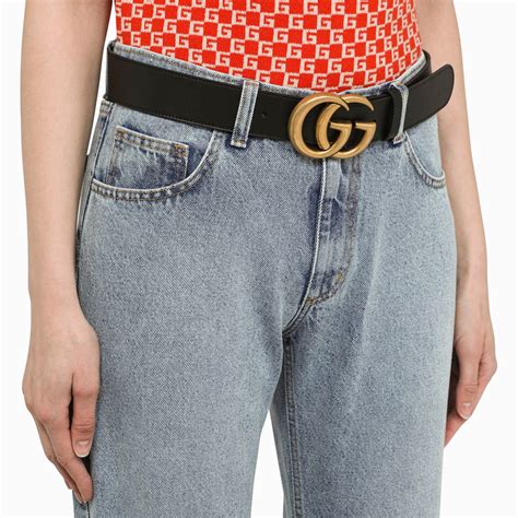 cintura gucci doppia g zalando|Cintura e Doppia G con perle in pelle nera .